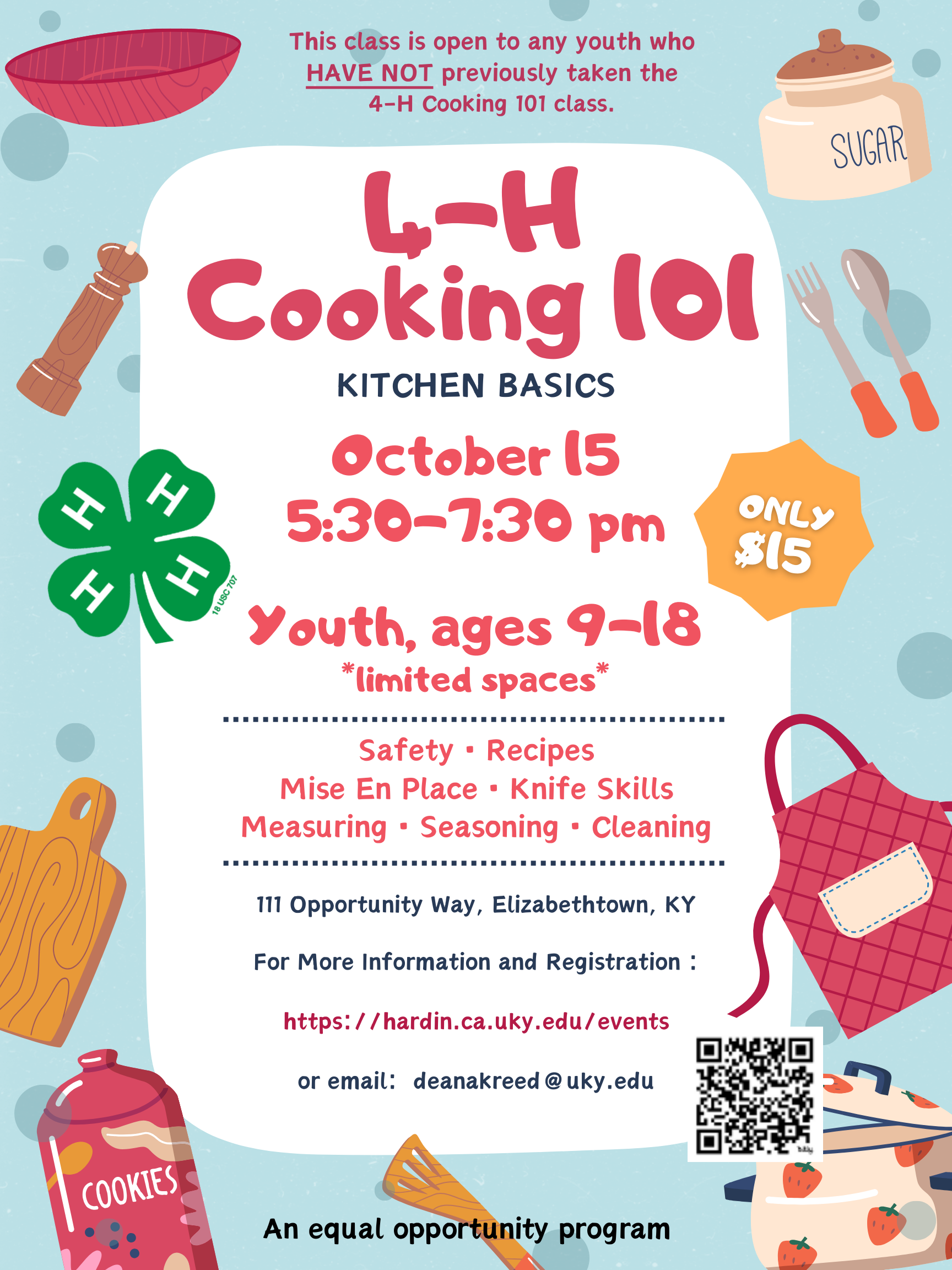cooking 101 flyer