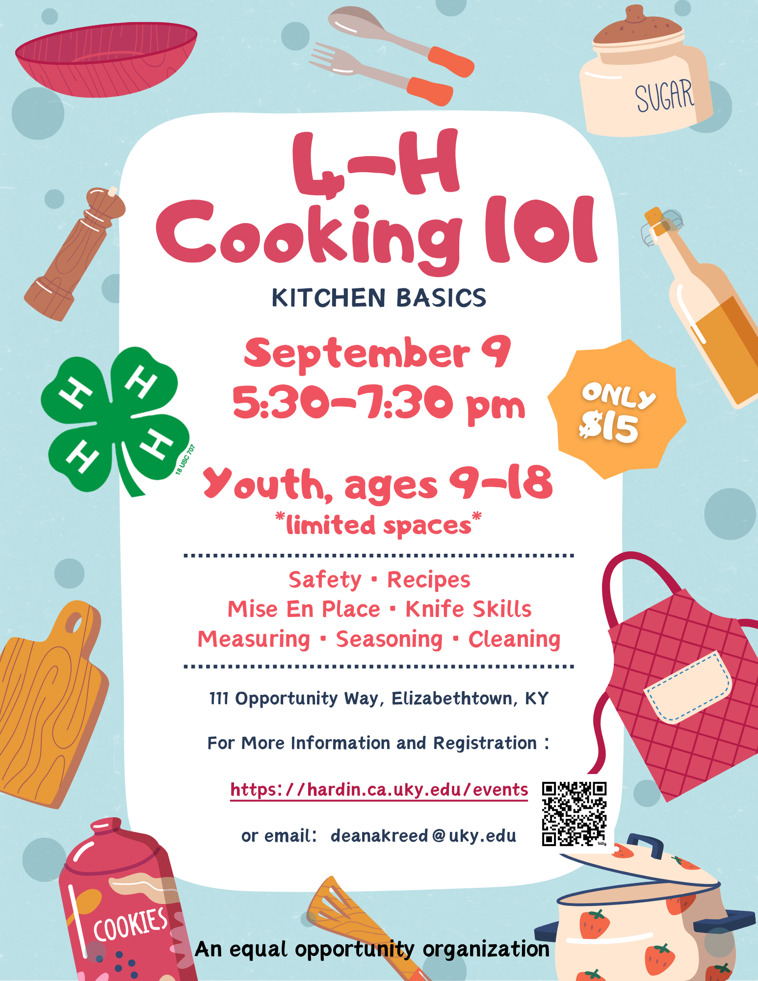 cooking 101 flyer